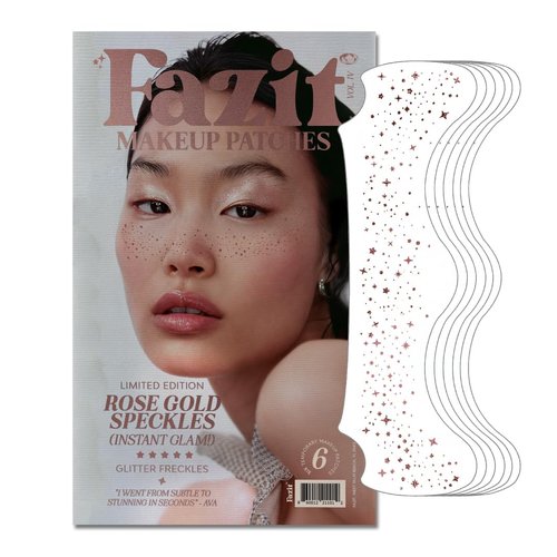 Fazit Makeup Patches - Rose Gold Speckles - Glow Up Make-Up Patches - Cute Glitter Makeup Accessories for Women - Cosmetic Glitter for Face