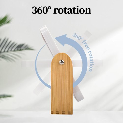 Esayendder Desk Mirror,Mirror for Desk,1X/3X Magnifying Double-Sided 360°Flippable Vanity Mirror,Makeup Mirror,with Natural Bamboo Stand-White