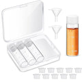 Baderke 4 Pcs Liquid Medicine Travel Container Scale Glass Liquid Containers Small Single Dose Medicine Bottles Dispenser and Leak-proof Plug Travel Essentials Accessories(Clear,15ml)