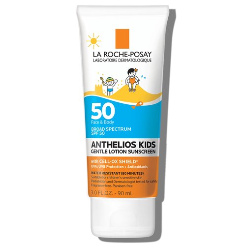 La Roche-Posay Anthelios Kids Gentle Lotion Sunscreen SPF 50, Broad Spectrum SPF + Antioxidants, Sunscreen For Kids, Octinoxate & Oxybenzone-Free, Pediatrician Tested, Non Comedogenic, Oil Free