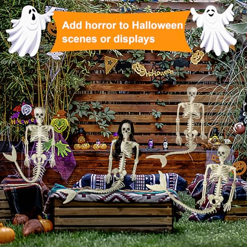 38 Inch Halloween Mermaid Skeleton with Movable Joints - Spooky Decor Prop - Variation of THIS listing