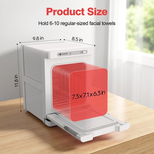 StateRiver Hot Towel Warmer, 5L Towel Warmer Cabinet, Small Towel Heater with Stainless Steel Rack, Professional Towel Heating Box, Use for Spa, Beauty Salon, Barber, Massage, Gym, Home (White)