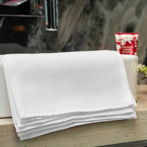 CottonsClout 100% Ring Spun Cotton Washcloths 12Lx12W – Pack of 24 | Lightweight, Fast‑Dry, Everyday Utility Cloths for Kitchen & Home (White)