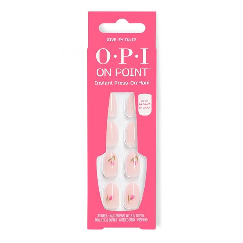 OPI On Point Press On Nails - Short Round, Squoval & Almond Styles | 30 Count with Glue | Long-Lasting & Reusable