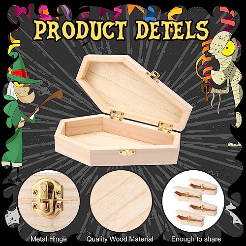 Halloween Coffin Box Set - 20 Wooden Coffin Storage & Decoration Boxes