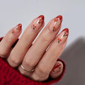 BTArtbox French Tip Press On Nails Almond - Red Press On Nails with Cherry Design, Short Almond Stick On Nails for Women, Soft Gel Fake Nails Kit in 16 Sizes, Sweet Cherry