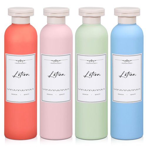 UMETASS Travel Shampoo Bottle, Empty Plastic Squeeze Bottles 8.8oz with Flip Cap, Lotion Container for Toiletries Travel Size Shampoo and Conditioner