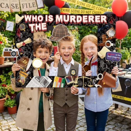 Detective Murder Mystery Photo Booth Props Set for Parties