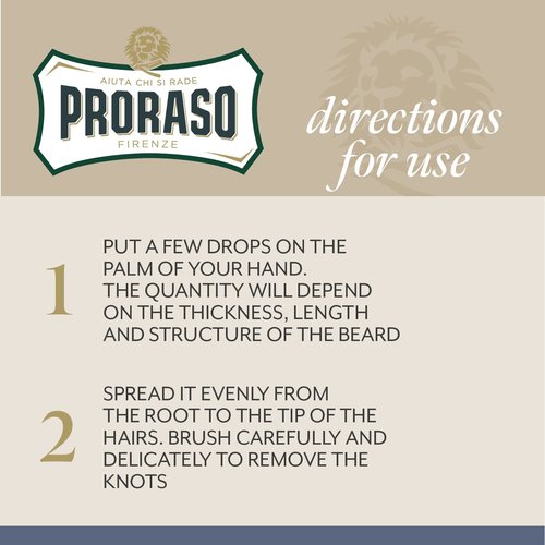 Proraso Beard Oil - Tame & Condition Your Beard with Avocado, Macadamia Nut & Walnut Oils | 3.4 oz