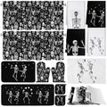Halloween Skeleton Kitchen Decor Set - Black & Spooky Skeleton Towels Rugs