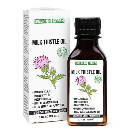 Siberian Milk Thistle Oil | 100% Natural Extra Virgin Cold Pressed 100 ml / 3.4 fl oz | Unrefined Raw