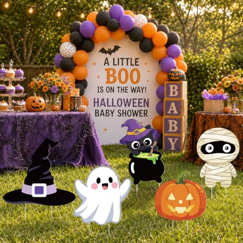 Halloween Baby Shower Decorations - 5 Little Boo Photo Props - Variation of THIS listing