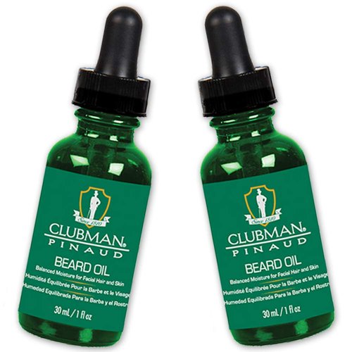 Clubman Pinaud Beard Oil for Men – Nourishing & Hydrating Beard Oil, Balanced Moisture for Facial Hair and Skin, 1 fl oz, 2 Pack