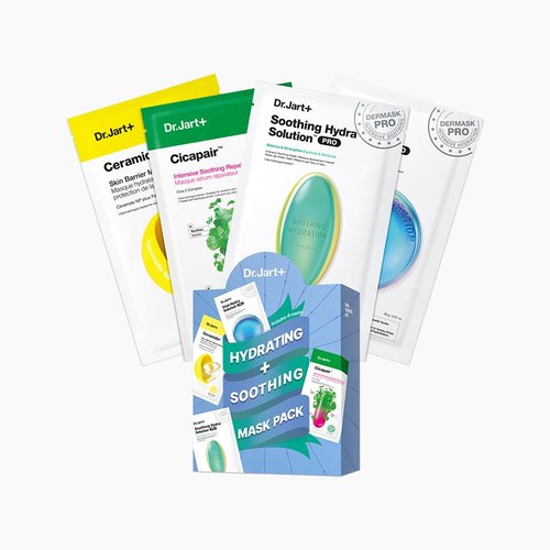 Dr.Jart+ Hydrating Face Mask Value Set - 4 Soothing Korean Masks for Radiant Skin
