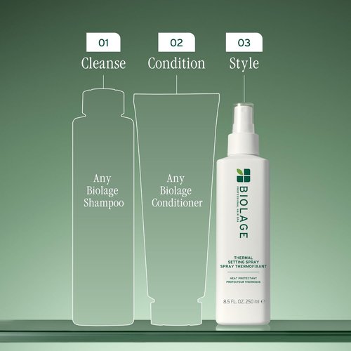 Biolage Thermal Setting Spray - Strengthens Hair & Guards Against Heat Styling | Vegan & Paraben-Free, 8.5 Fl Oz