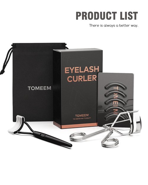 Eyelash Curler with Comb, Professional Volumizing Lash Lift Kit Lash Curler with Refill Pads for Home & Travel Uses, Silver