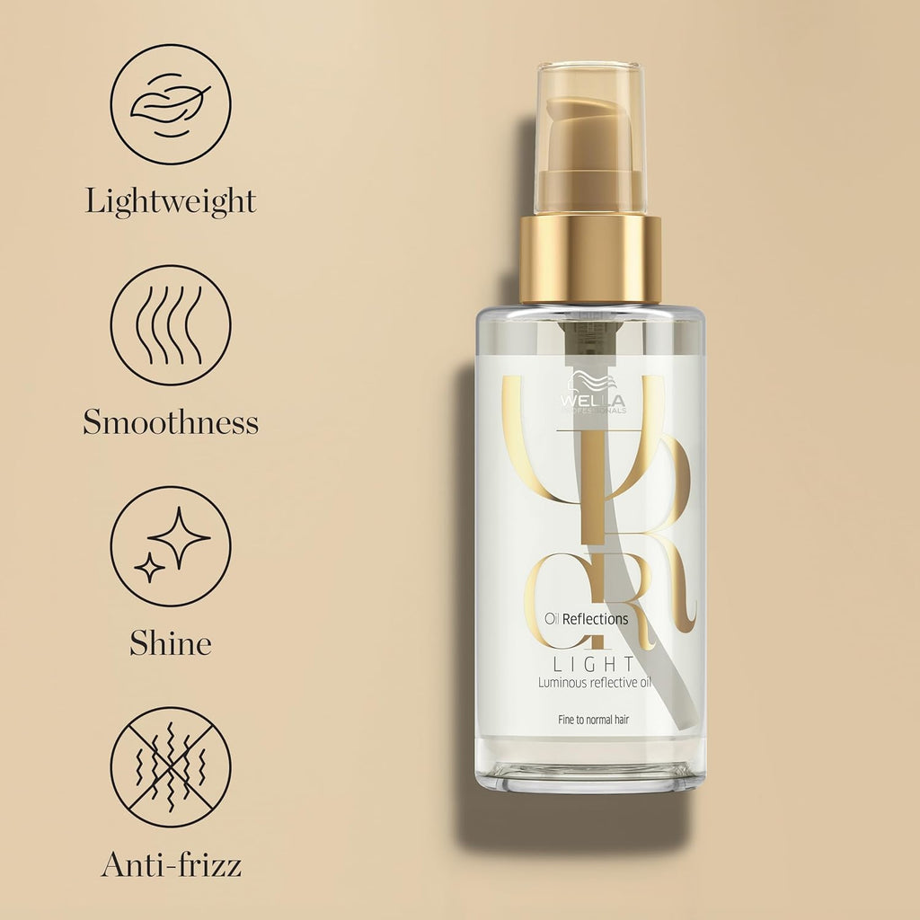 Wella Professionals Oil Reflections Light - Luminous Finishing Oil for Fine Hair | EIMI Flowing Form Anti-Frizz Balm for Damaged Hair