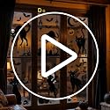 Halloween Window Clings Black Cat Decals Set - 6 Sheets, 50 Pcs Spooky Decor