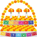 Mexican Party Decorations Set with Marigold Flowers & Banners - Orange & Yellow - Dia De Los Muertos & Fiesta Decor