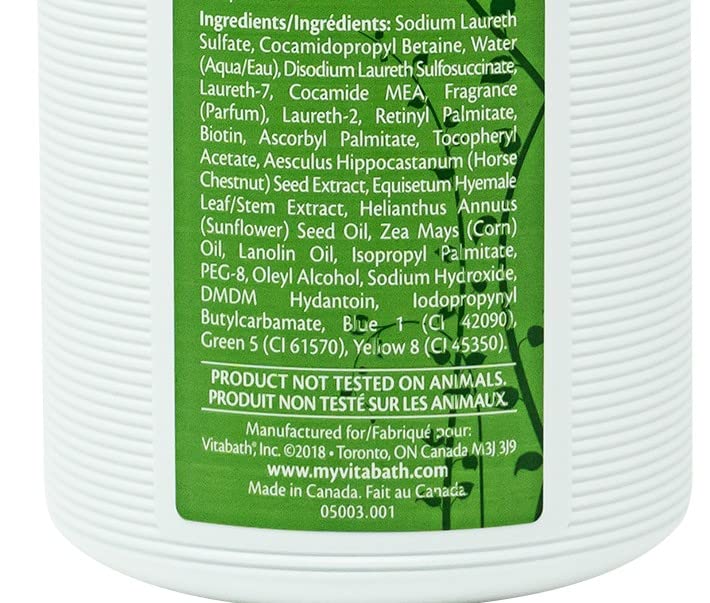 Vitabath Original Spring Green Bath & Shower Gel - Hydrating Botanical Body Cleanser, 10.5 oz