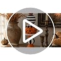 15-Inch Orange Black and White Checkered Halloween Table Decor - Pumpkin Accent, Farmhouse Style