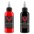 AYCOS 1oz Tattoo Ink - Black Red Tattoo Ink - Ink Set A Classic Combination of Black and Red - Suitable for Professional Tattoos and Artist