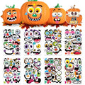 Halloween Pumpkin Face Stickers - Style 1, 16 Sheets for Decoration & DIY Pumpkin Faces