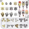Halloween Nail Charms Kit 36pcs Spider Skull Rhinestones for Nail Art - Variation KIT1