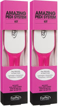 ForPro Professional Collection Amazing Pedi System Kit, Pink, 80/120 Grit, Double-Sided Professional Quality Pedicure File for Heels, Includes Six Refill Strips, 10” L (Pack of 2)