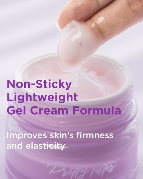 Touch in Sol Hydrating Face Moisturizer Gel Cream 1.76 oz. – Plumped Up Lightweight Day and Night Cream with Hyaluronic Acid and Collagen - Pretty Filter Waterful Glow Cream