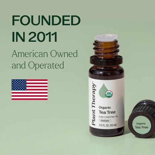 Plant Therapy Organic Tea Tree Oil - 100% Pure & USDA Certified Organic for Skin, Hair & Toenails | 10 mL