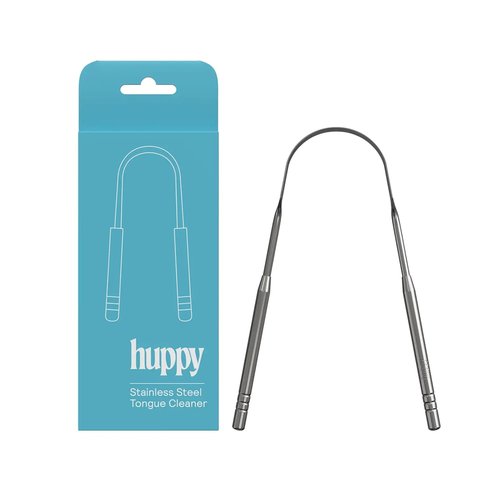 HUPPY Stainless Steel Tongue Cleaner - Reusable Tongue Scraper for Fresh Breath & Oral Hygiene | Durable Zero-Waste Tool