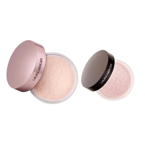 Laura Mercier Translucent Loose Setting Powder & Secret Brightening Powder Bundle - Tone-Up Rose & Soft Pink