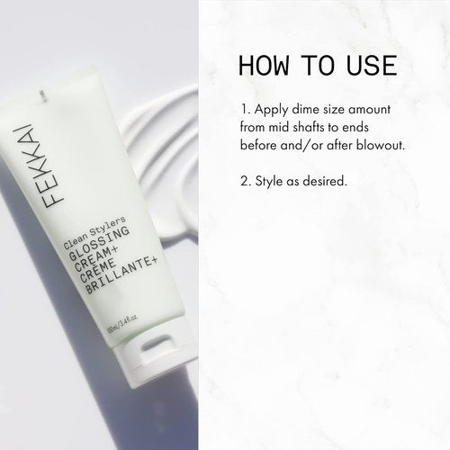 FEKKAI Clean Stylers Glossing Cream - Hydrating Frizz Control & Shine Boost - 3.4 oz - Vegan & Cruelty-Free