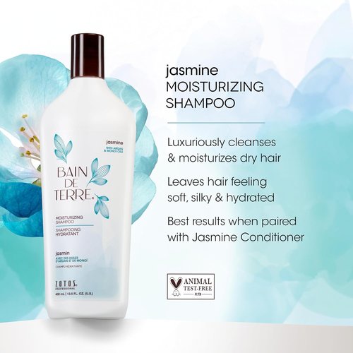 Bain de Terre Jasmine Moisturizing Conditioner - Rich Hydration with Argan & Monoi Oils | Paraben-Free, Vegan