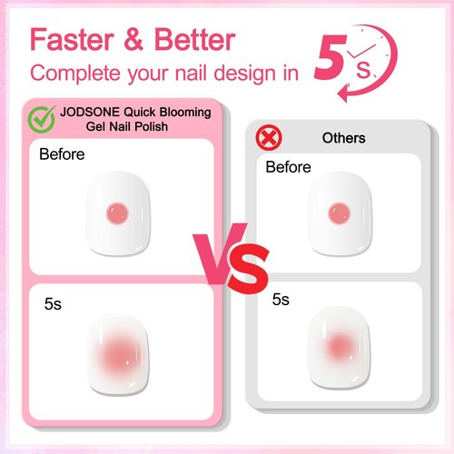 JODSONE 10ML Blooming Gel Nail Polish - Clear Marble Effect for Stunning Floral Nail Art
