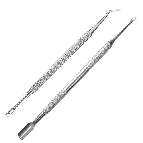 HIFAU Premium Stainless Steel Manicure Tools 2-Piece Set, Upgrade Gel Nail Polish Remove Tool & Cuticle Pusher, Cuticle Trimmer & Nail Lifter, Durable&Hygienic, For Women