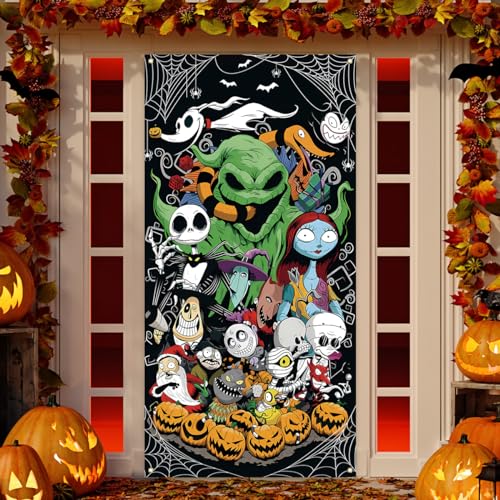 Halloween Door Cover 71x35 Inch Spooky Home Decoration Banner - Indoor Outdoor