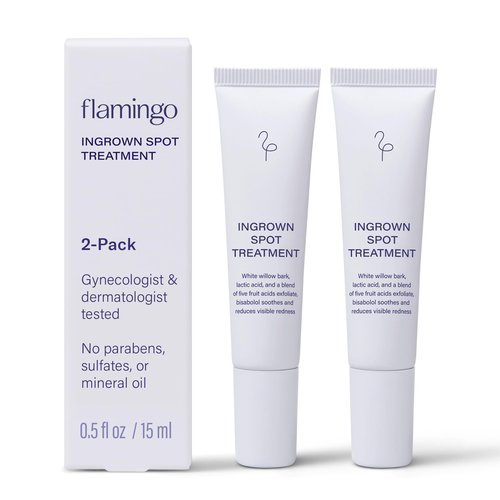 Flamingo Ingrown Hair Treatment, Spot Treatment Applicator, 0.5 FL OZ, Pack of 2- Dermatologist & Gynecologist Tested