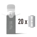 Bevel Safety Razor Replacement Blades 20 Pack, Double Edge Safety Razor for Men Blades to Prevent Razor Bumps and Skin Irritation, Single Blade Razor Refills (Packaging May Vary)