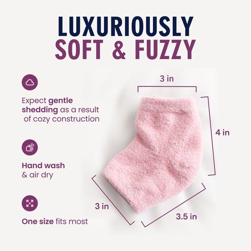 Dr. Frederick's Original Moisturizing Fuzzy Heel Socks for Dry Cracked Heels Treatment - Infused with Olive Oil, Jojoba Oil and Vitamin E - 2 Pairs - Stocking Stuffers for Adults - Relaxing Rose
