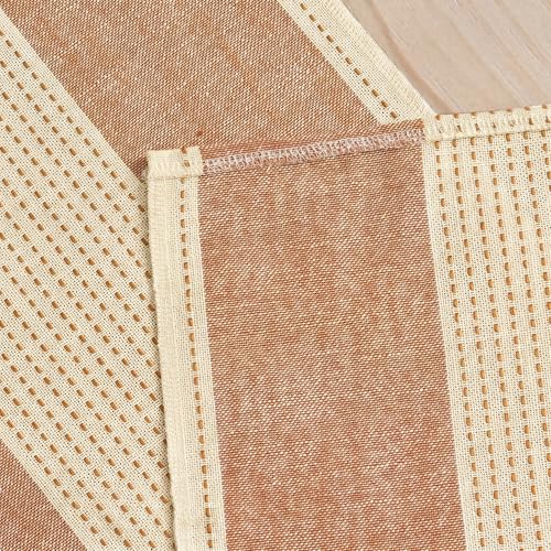 Caramel Farmhouse Rustic Fall Table Runner 13x72 Inch - Seasonal Macrame Kitchen Decor