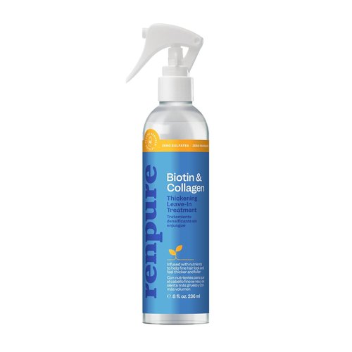 Renpure Biotin & Collagen Leave-In Conditioner - Fuller, Thicker Shine for Fine Hair - 8 Fl Oz