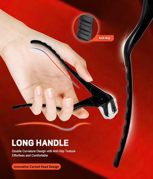 SGNEKOO Upgraded Long Handle Toenail Clippers for Seniors & Thick Nails，Curved Head with Anti-Slip Grip Ergonomic Pedicure & Fingernail Clipper for Easy Trimming