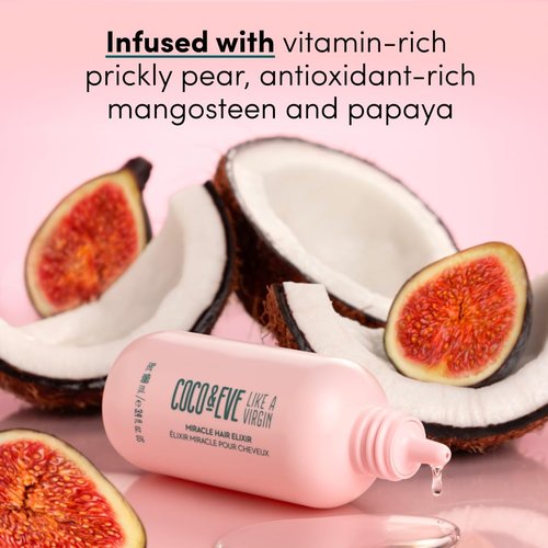 Coco & Eve Miracle Hair Elixir - Leave-In Conditioner with Coconut Oil & Hyaluronic Acid | Frizz Control & Heat Protection for Dry, Damaged Hair