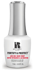 RC Red Carpet Manicure Fortify & Protect LED Gel Base Coat – Strengthens Nails with Vitamin A & Biotin, Prevents Brittleness, Long-Lasting Gel Nail Protection for Healthier, Stronger Nails (0.3 Fl Oz)