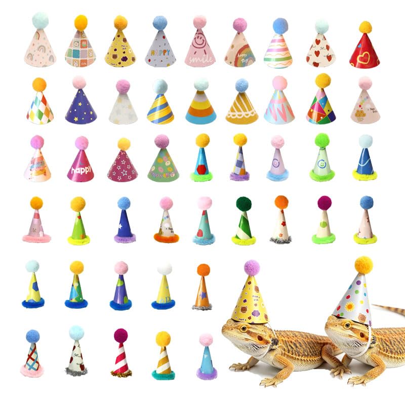 Mini Birthday Party Hats for Small Animals & Toys - 50 pcs