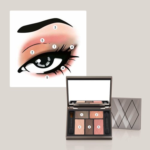 Lise Watier Dress Code 5-Colour Eyeshadow Palette, Business Casual, 0.21 oz