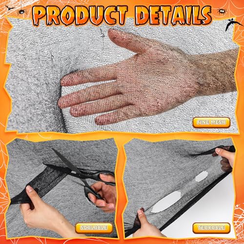 Halloween Outdoor Giant Spider Web with Fake Spiders - Black, Variation of THIS listing