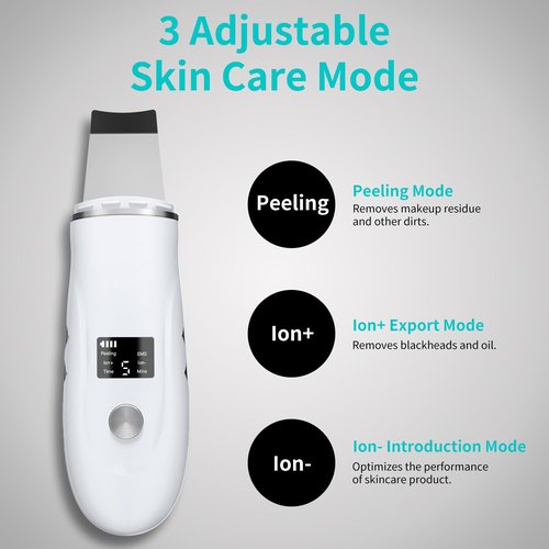 Face Scrubber Skin Spatula - Blackhead Remover Deep Cleansing Tool for Pore Extraction, 4-in-1 Fast Charging Dock Blackhead Remover Face Spatula for Facial Skincare Women Gift (White)